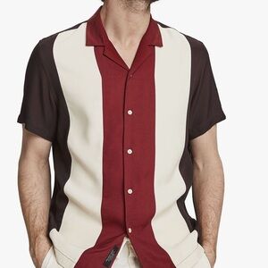 Scotch & Soda Red and Cream Casual Button Down Shirt